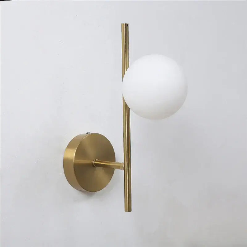 Brass Glass Wall-Mounted Bedroom Wall Light