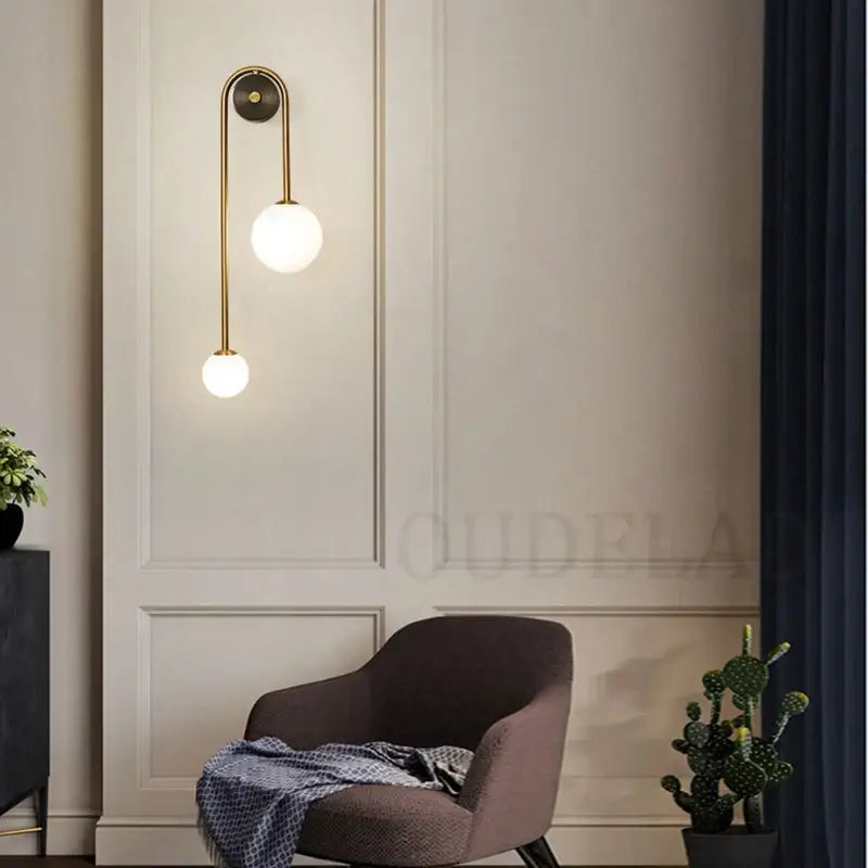 Brass Globe Wall Light