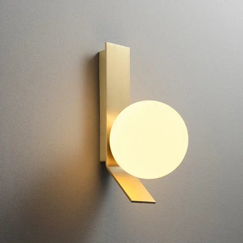 Brass Globe Living Room Wall Sconce
