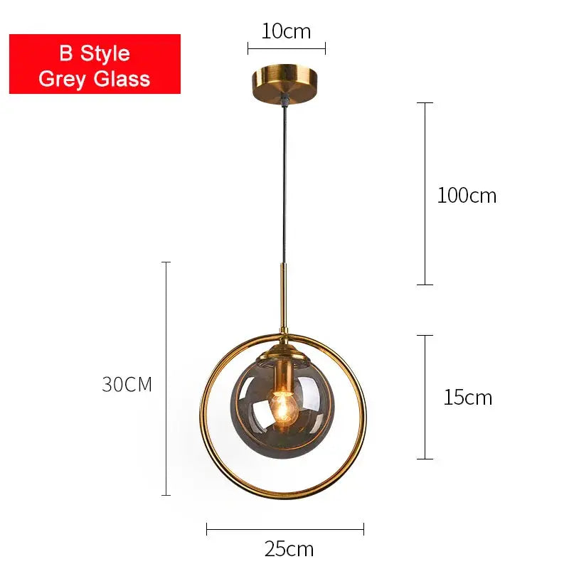 Amber Glass Bedroom Pendant Set