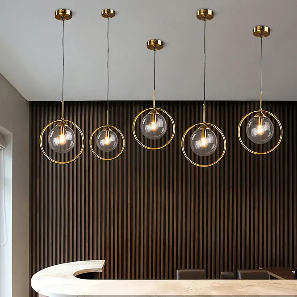 Amber Glass Bedroom Pendant Set