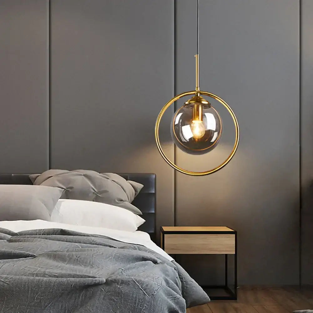 Amber Glass Bedroom Pendant Set