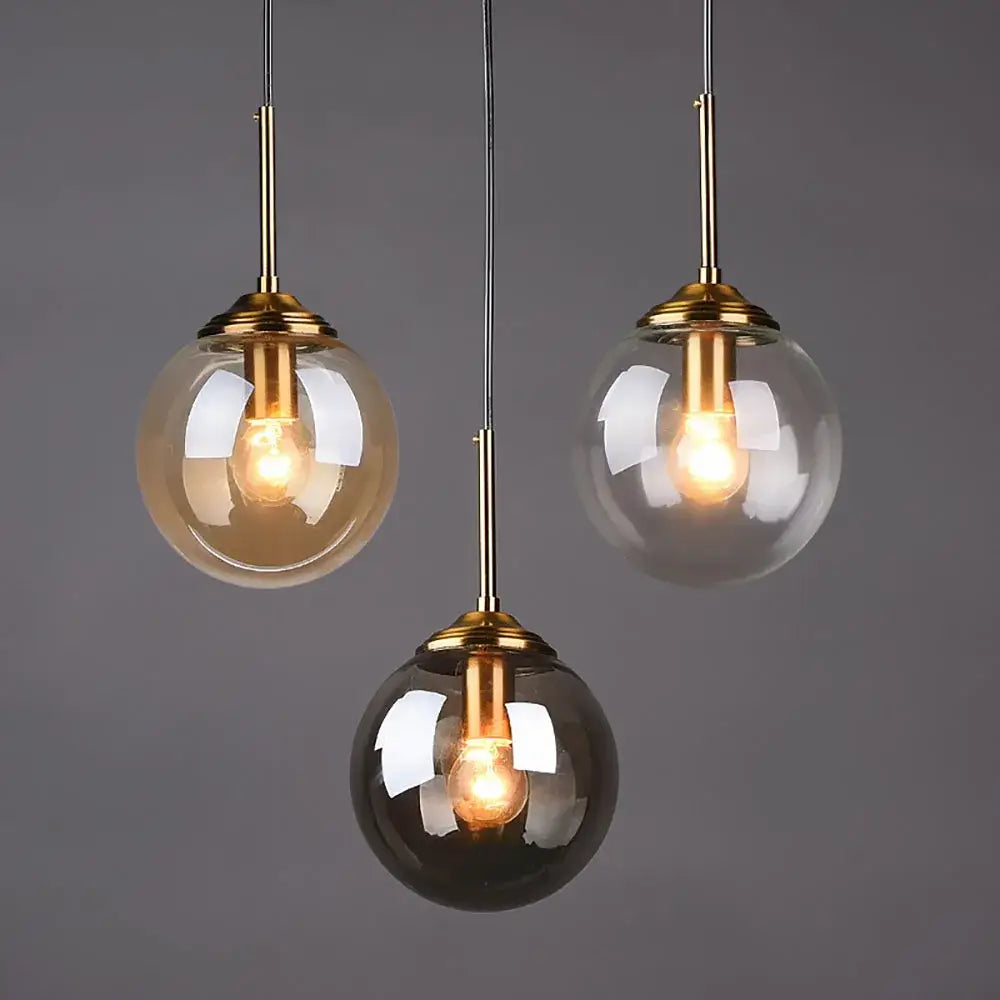 Amber Glass Bedroom Pendant Set