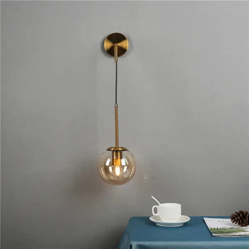 Amber Globe Wall Lamp