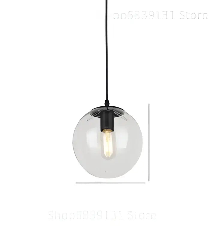 Brass Glass Pendant Light for Bedroom or Study
