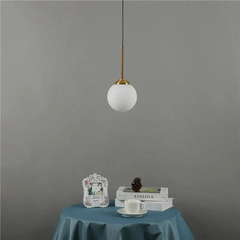 Brass Glass Pendant Light for Bedroom or Study