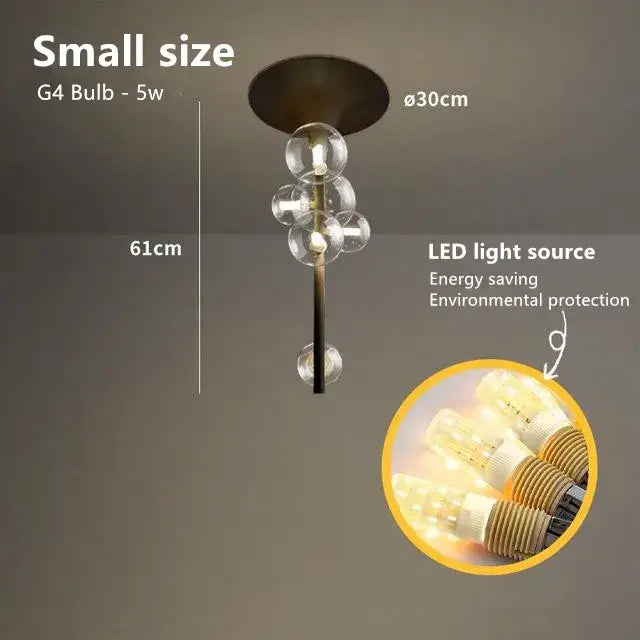 Glass Bubble Pendant Light for Dining Bar or Cafe