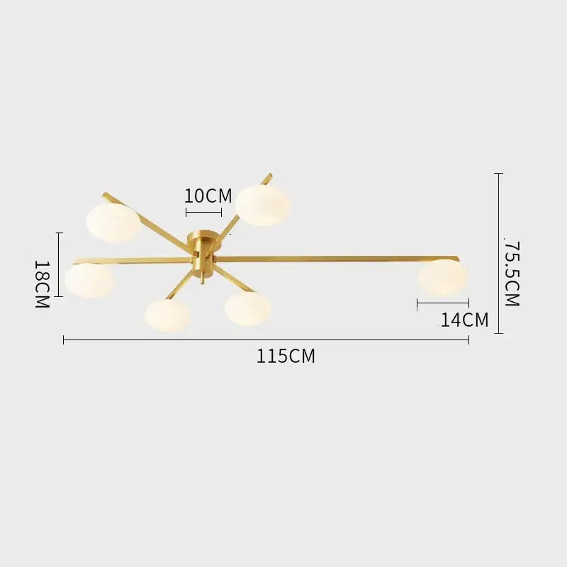 Brass Frosted Globe Ceiling Lamp