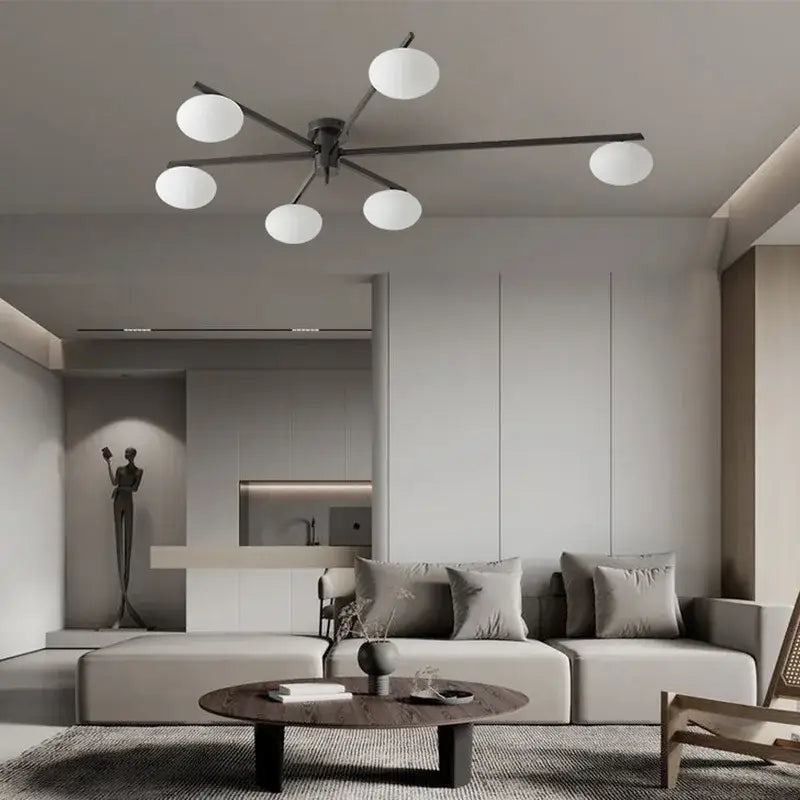 Brass Frosted Globe Ceiling Lamp