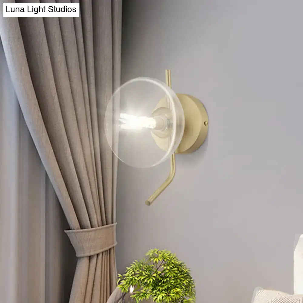 Brass Dome Wall Sconce Glass Dome Bedroom