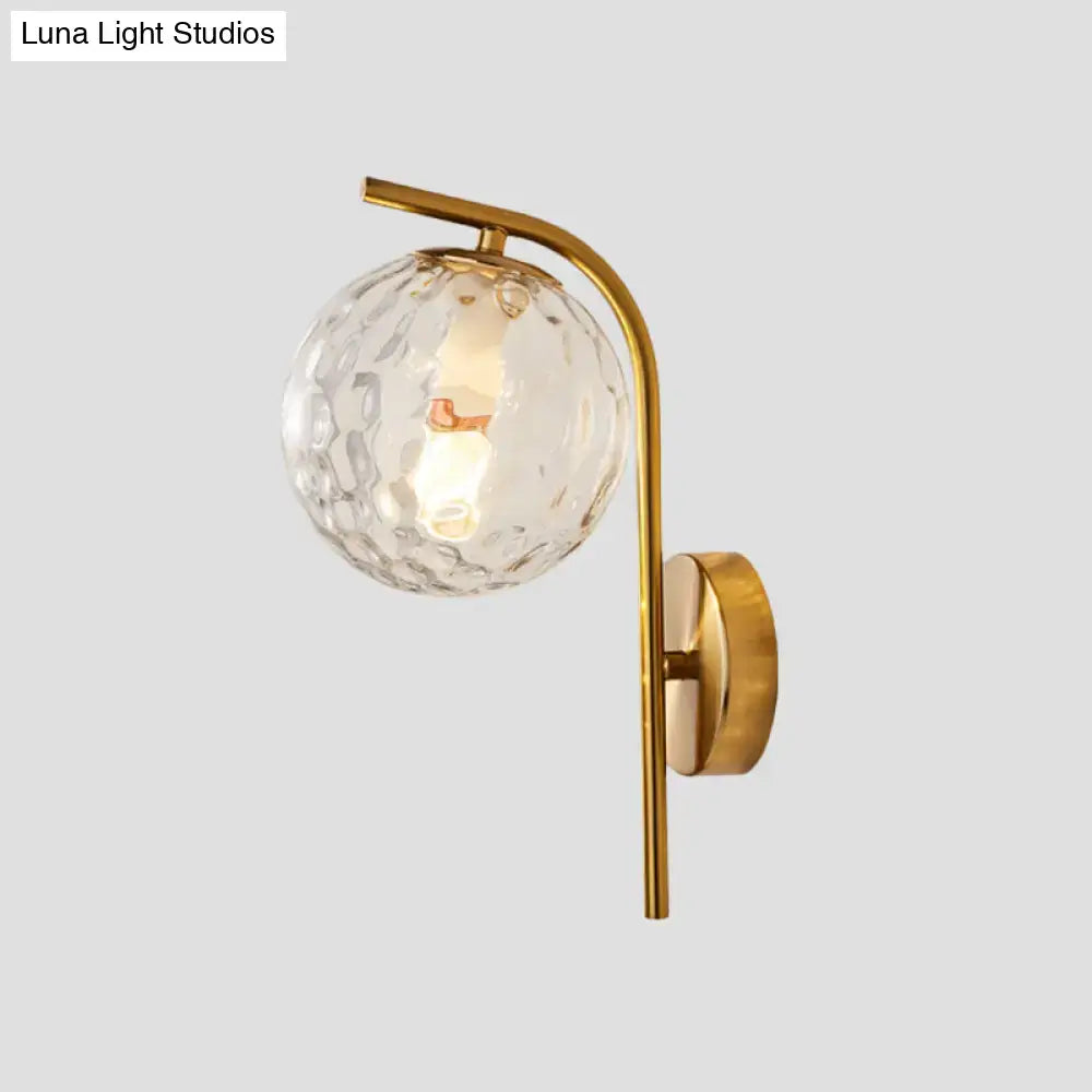 Brass Frosted Bedside Lamp