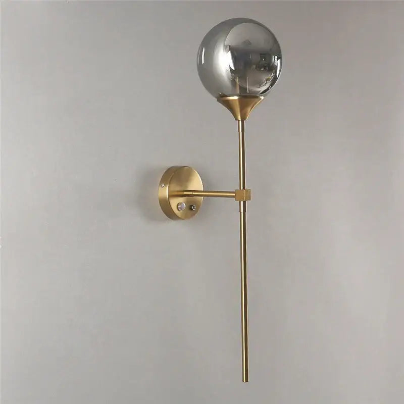 Brass Glass Globe Sconce with Touch Control