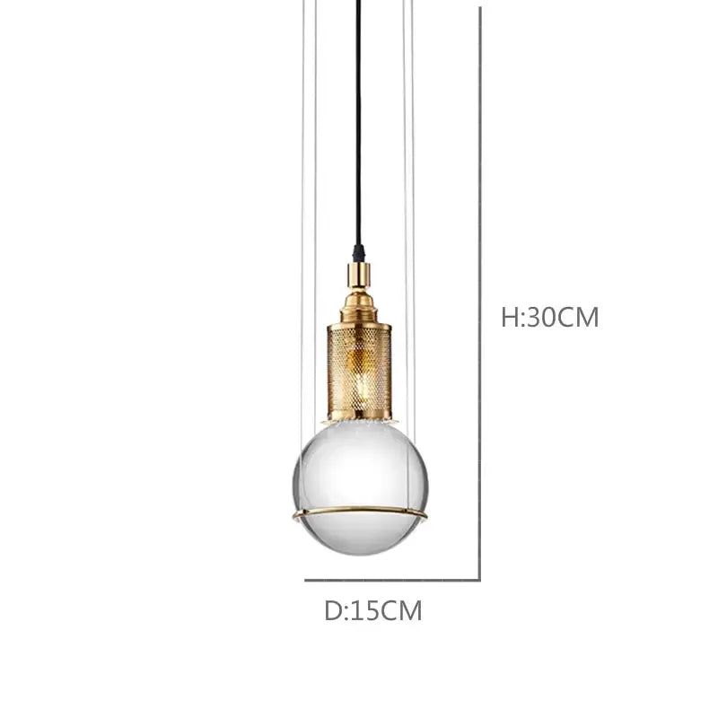 Brass Crystal Ball Pendant