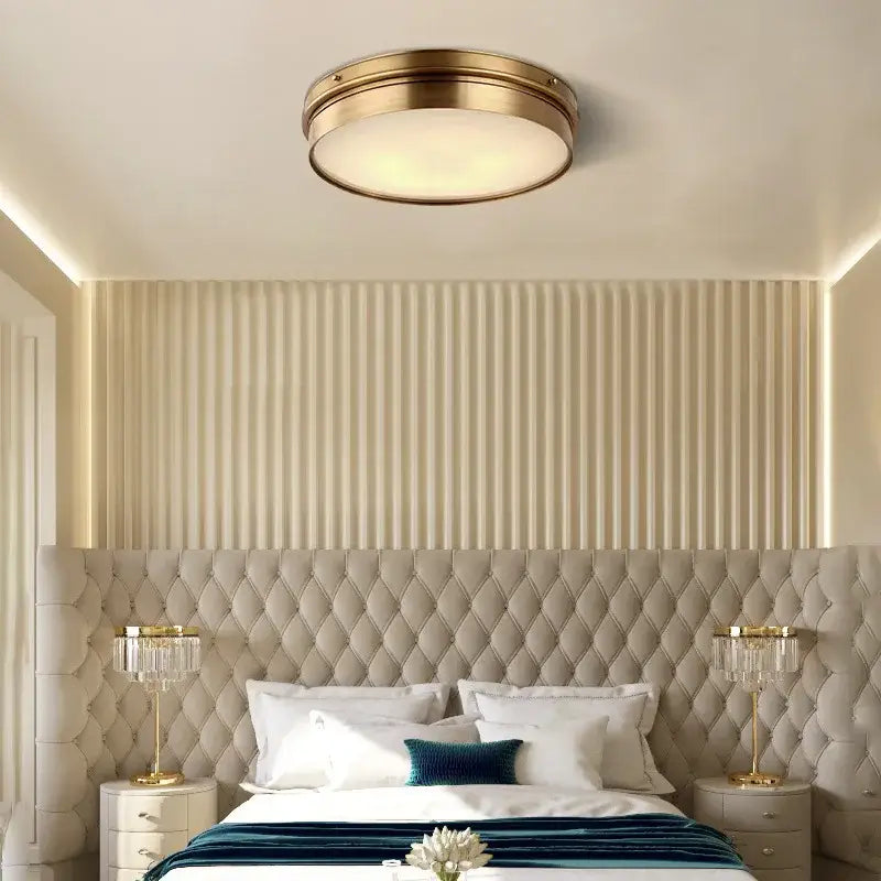 Brass LED Ceiling Light 50cm Flush Mount