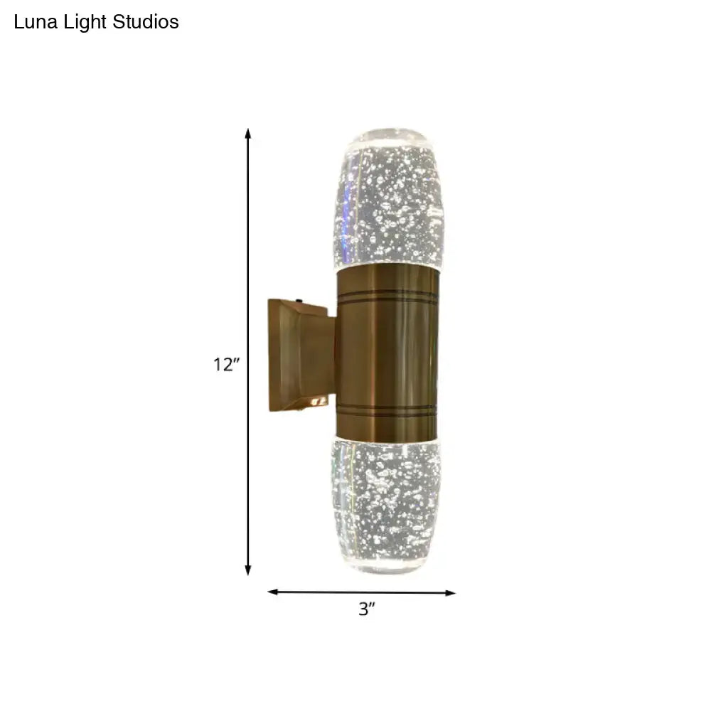 Brass Crystal Clear Shade Wall Sconce