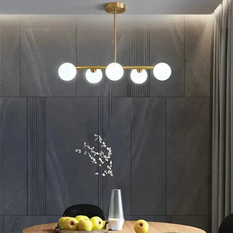 Brass Globe Pendant Light with 8-Head Design