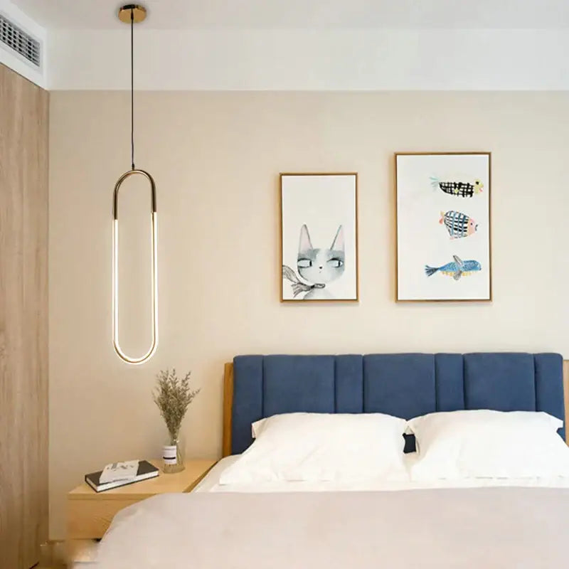 Brass U-Shaped Bar Chandelier