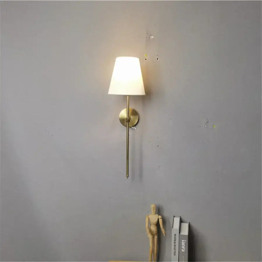 Brass Fabric Shade Sconce
