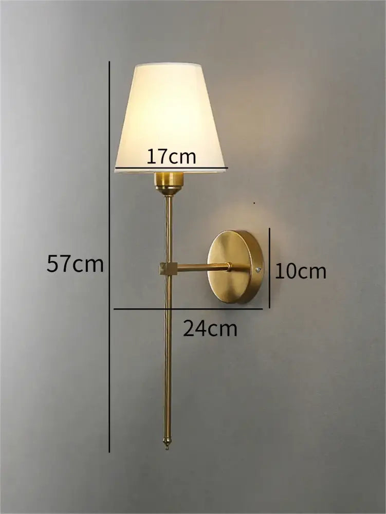 Brass Fabric Shade Sconce