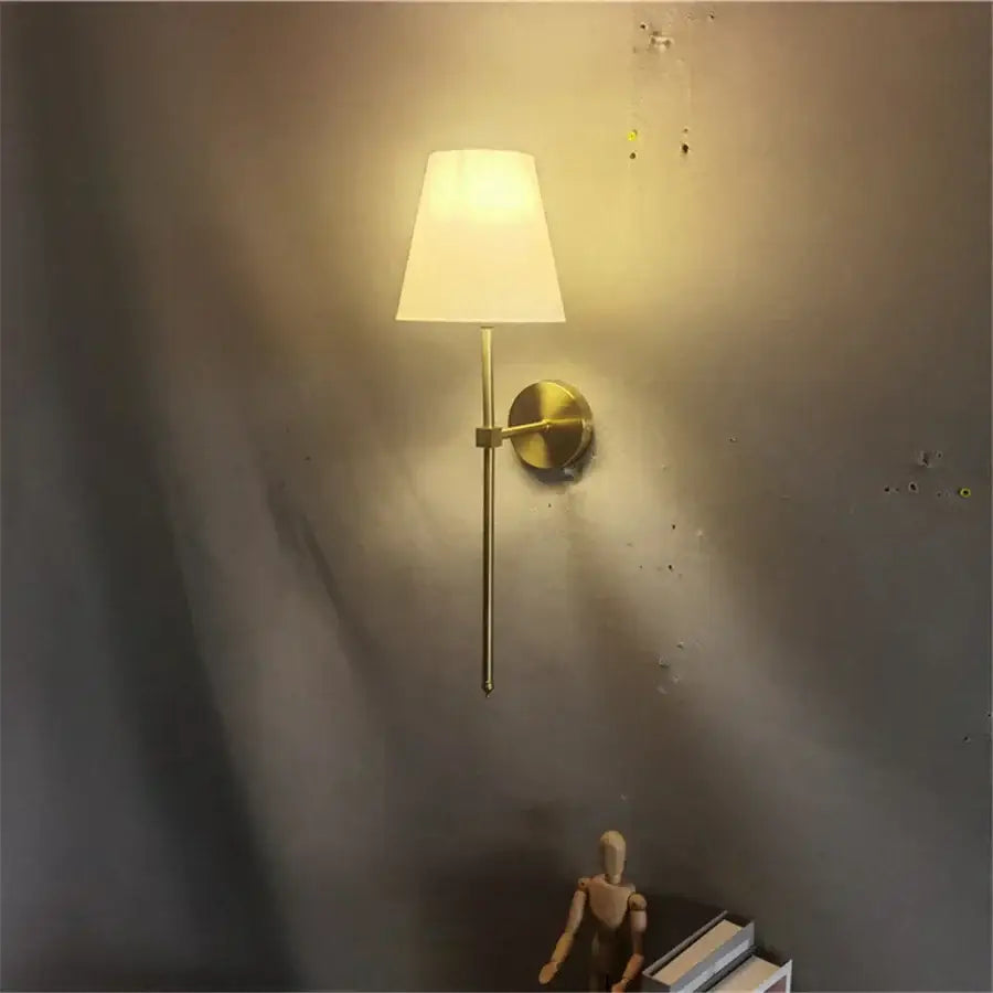 Brass Fabric Shade Sconce