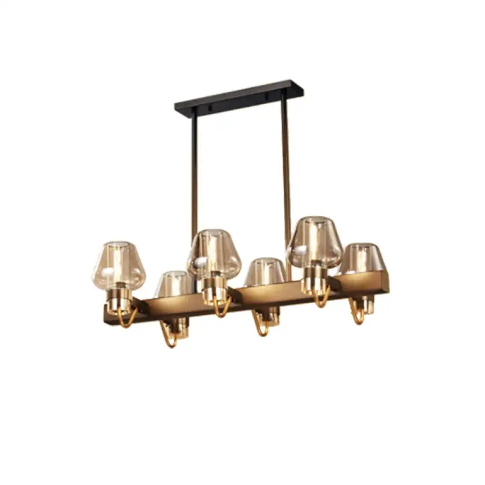 Brass Linear Chandelier Light