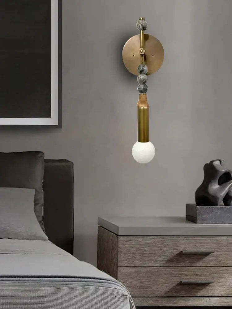 Brass Marble Luxury Hallway Sconce