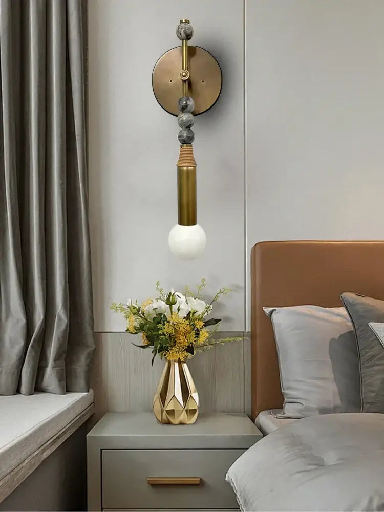 Brass Marble Luxury Hallway Sconce