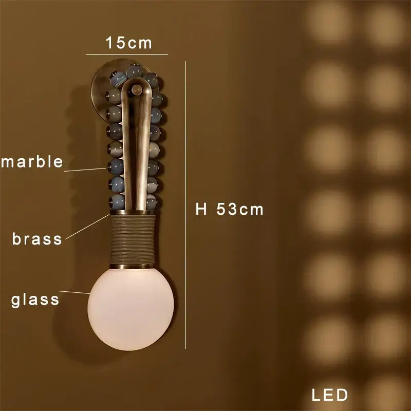 Brass Marble Luxury Hallway Sconce