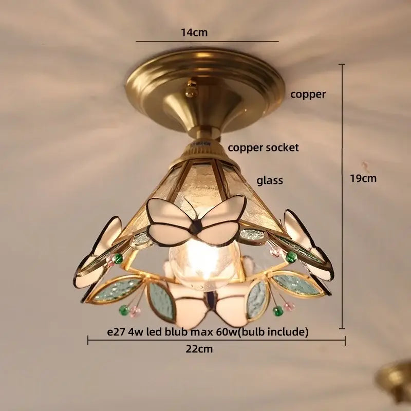 Brass Orchid Ceiling Lamp