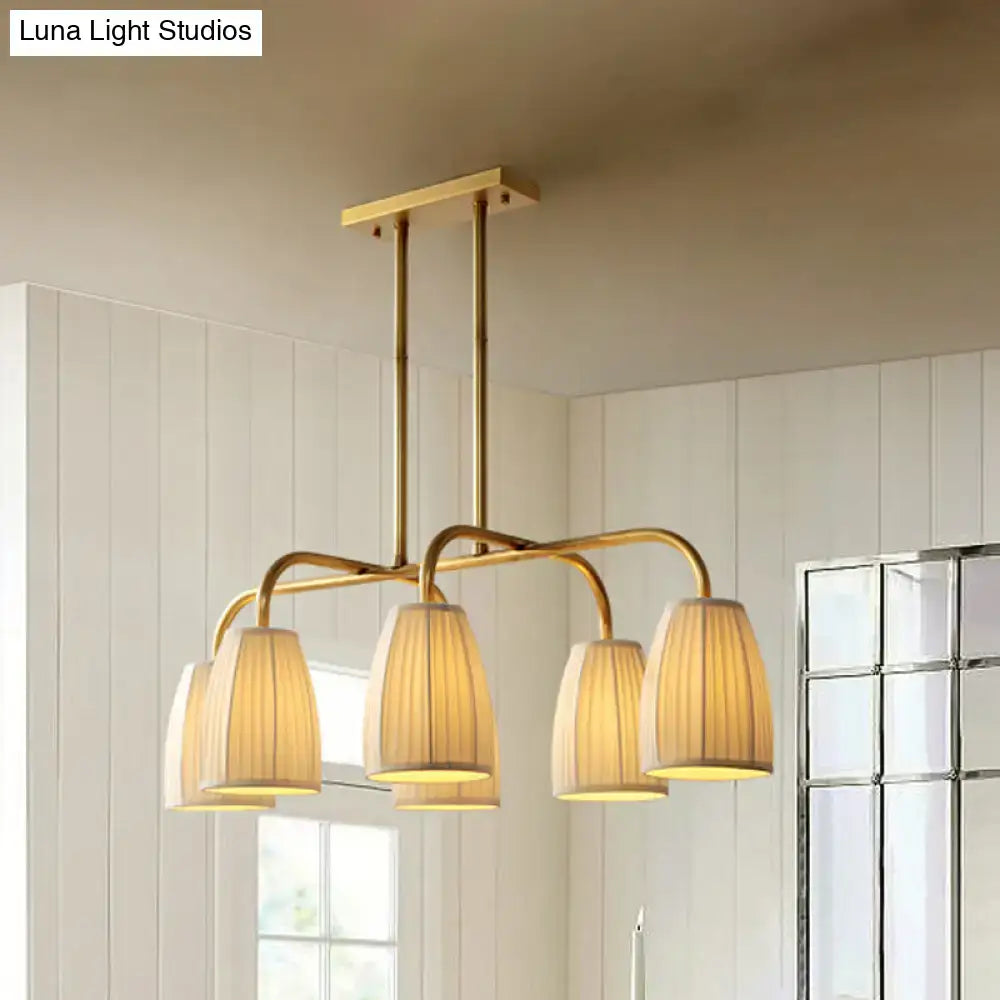 Gold Pleated Fabric Chandelier