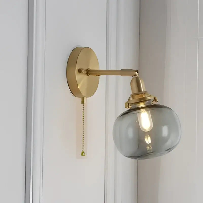Brass Glass Ball Wall Sconce