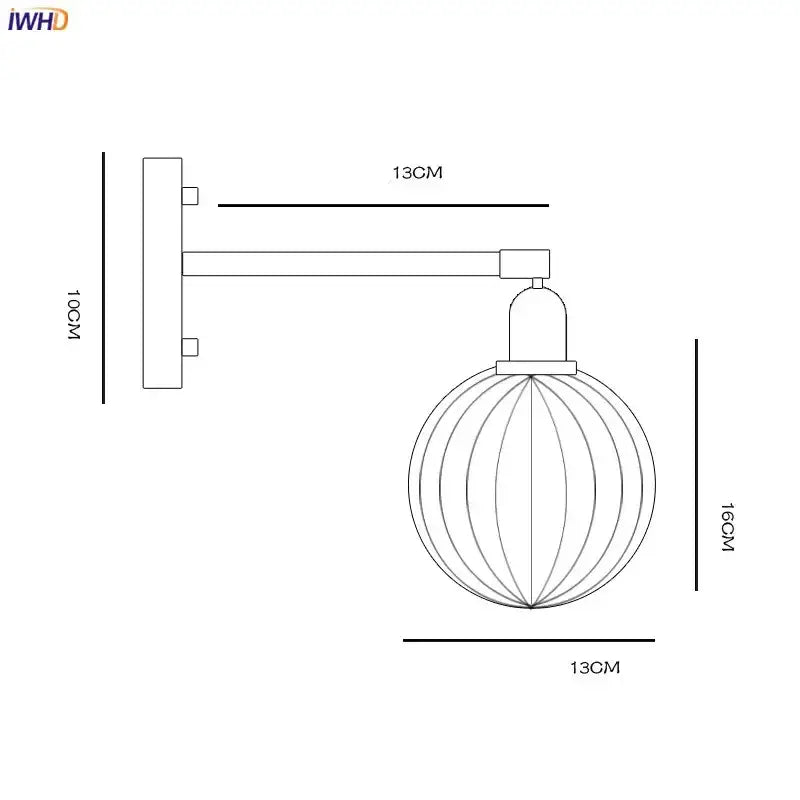 Brass Glass Ball Wall Sconce