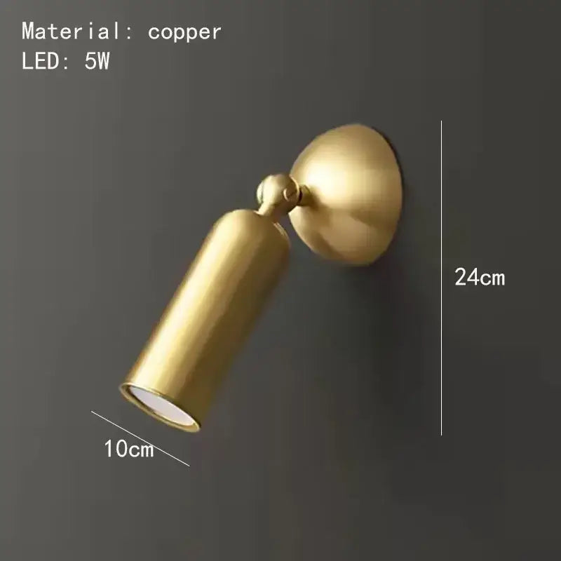 Gold Rotatable Wall Spotlight