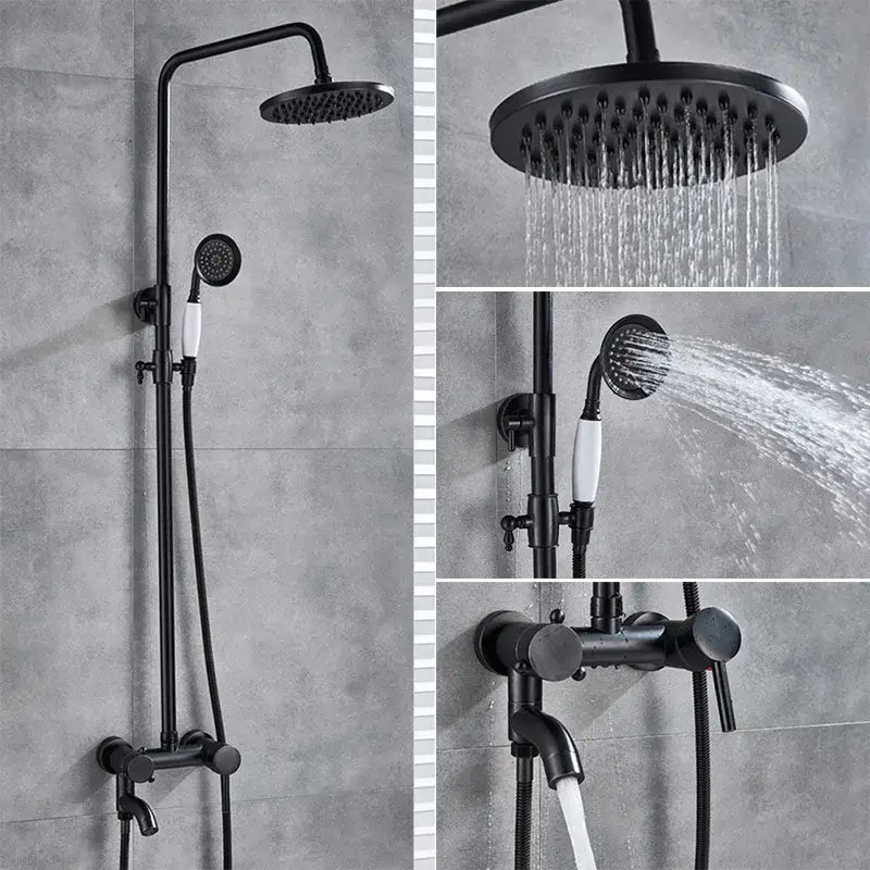 Brass Rainfall Shower Set with 8-Inch Head
