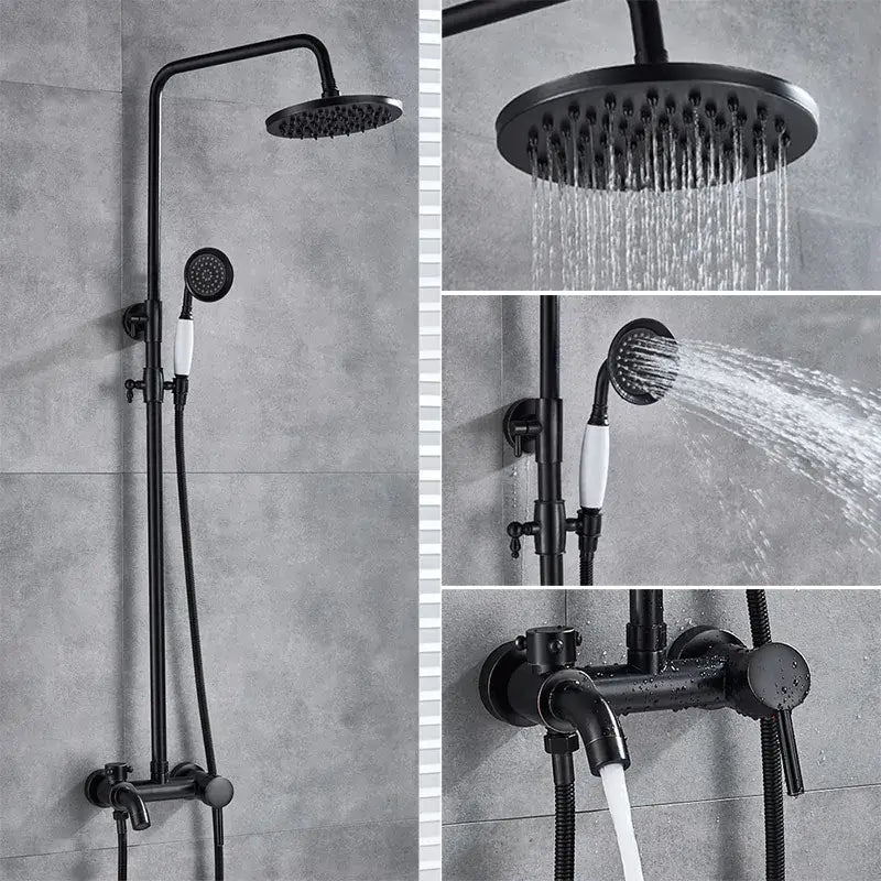 Brass Rainfall Shower Set with 8-Inch Head