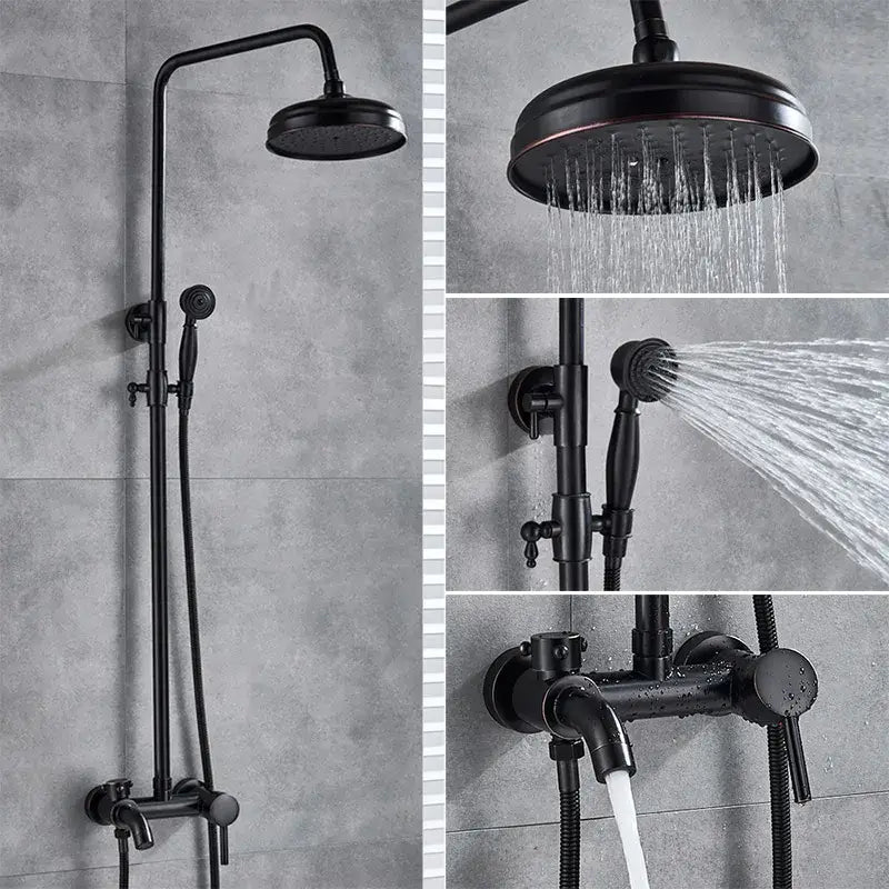 Brass Rainfall Shower Set with 8-Inch Head