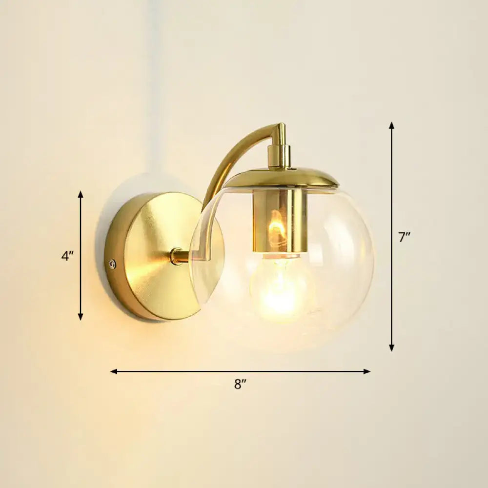 Brass Smoked Glass Stair Light