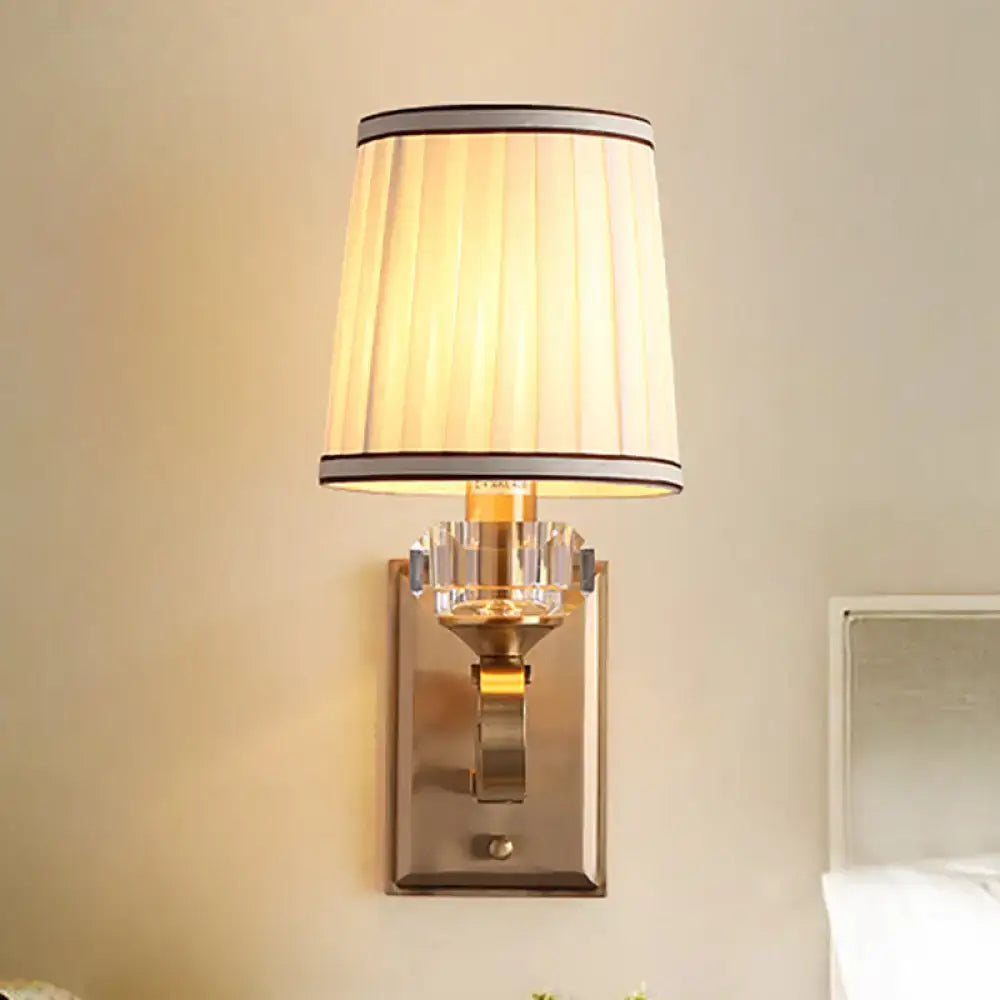 Brass Pleated Shade Sconce