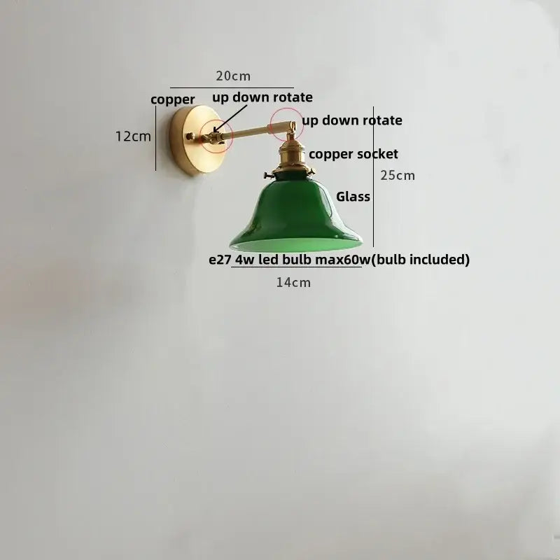 Brass Glass Globe Wall Lamp