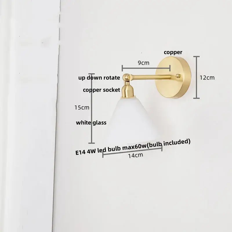 Brass Glass Globe Wall Lamp