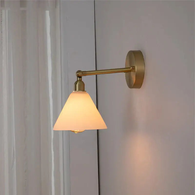 Brass Glass Globe Wall Lamp