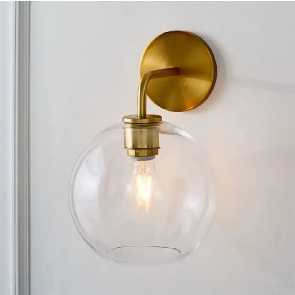 Brass White Glass Wall Lamp