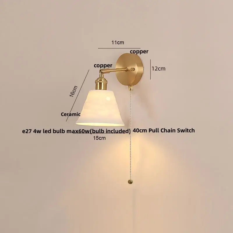 Brass Frosted Glass Wall Lamp