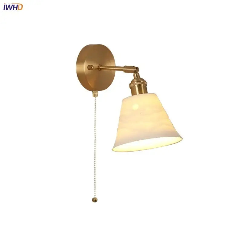 Brass Frosted Glass Wall Lamp