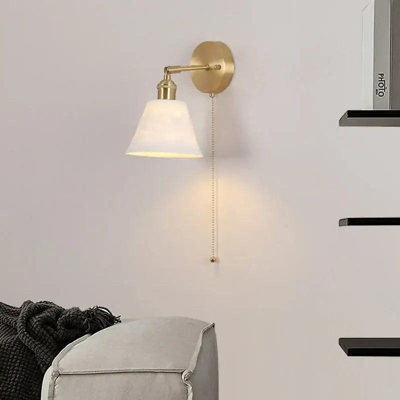 Brass Frosted Glass Wall Lamp