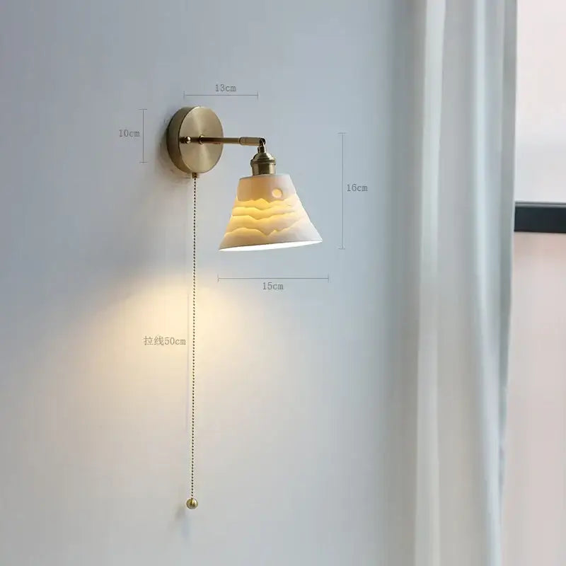 Brass Ribbed Glass Lamp