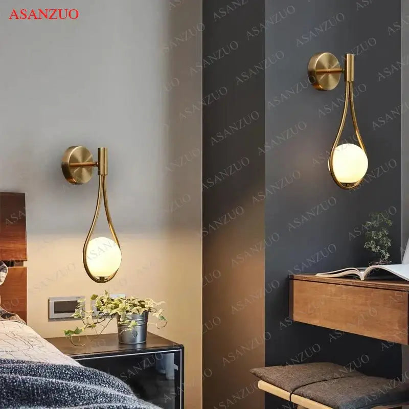 Brass Teardrop Glass Sconce