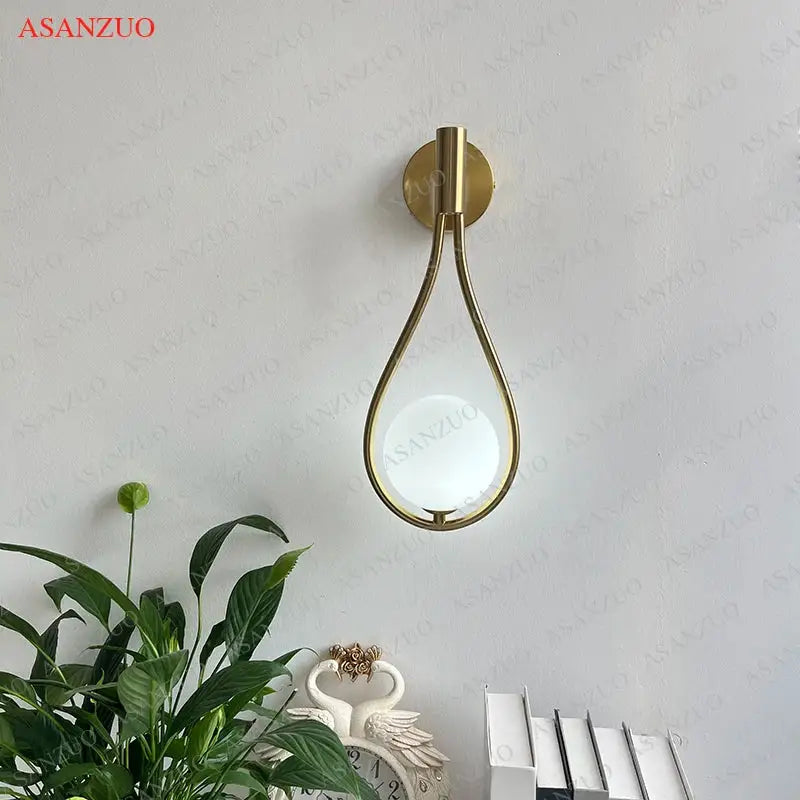 Brass Teardrop Glass Sconce