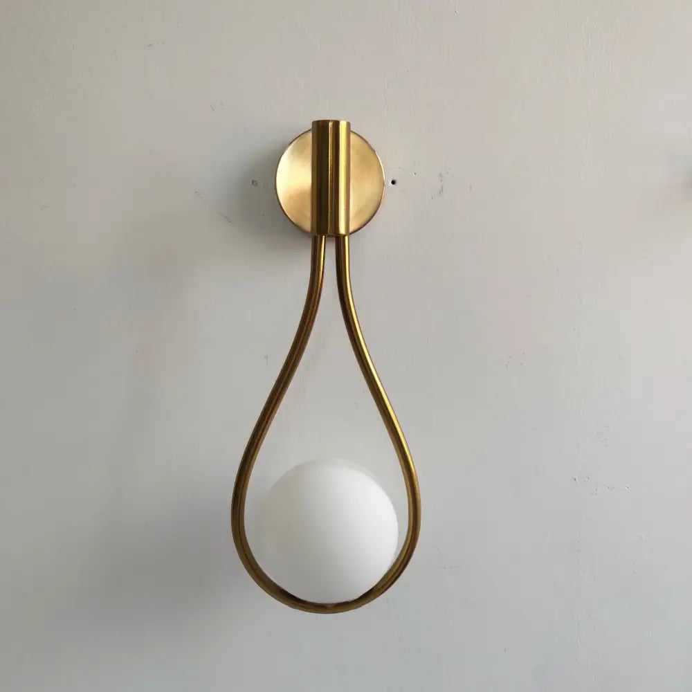 Brass Teardrop Glass Sconce