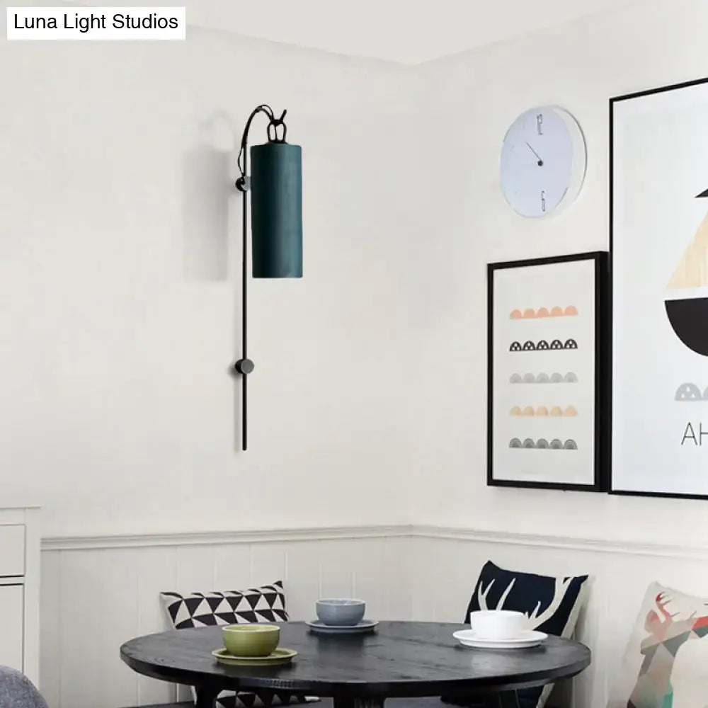 Brass White Tube Sconce